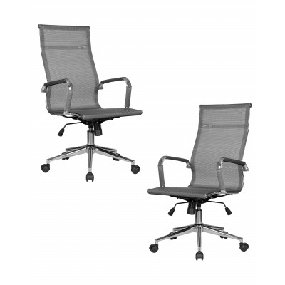Набор 2 шт Офисное кресло для персонала DOBRIN CARTER (серый) - купить в Екатеринбурге, в наличии