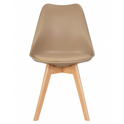 Стул обеденный DOBRIN JERRY SOFT (ножки светлый бук, цвет сиденья бежевый (GR-03))