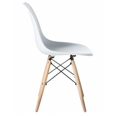 Стул обеденный DOBRIN DSW (ножки светлый бук, цвет белый (W-02))