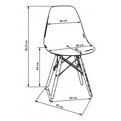 Стул обеденный DOBRIN DSW (ножки светлый бук, цвет белый (W-02))