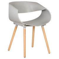 Стул обеденный DOBRIN ALIEN (ножки светлый бук, цвет светло-серый (GR-01))