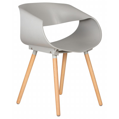Стул обеденный DOBRIN ALIEN (ножки светлый бук, цвет светло-серый (GR-01))