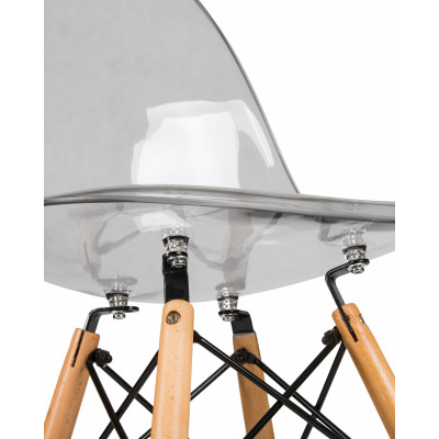 Набор 4 шт Стул обеденный DOBRIN DSW CASPER (ножки светлый бук, цвет прозрачный)