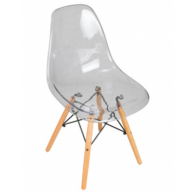 Набор 4 шт Стул обеденный DOBRIN DSW CASPER (ножки светлый бук, цвет прозрачный)