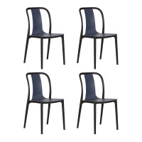 Набор 4 шт Стул обеденный DOBRIN ADAM (черный/серо-голубой)
