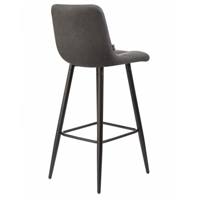 Набор 2 шт Стул барный DOBRIN NICOLE (черные матовые ножки, серая антрацитовая винтажная экокожа (RU-08)) - купить в Екатеринбурге, в наличии