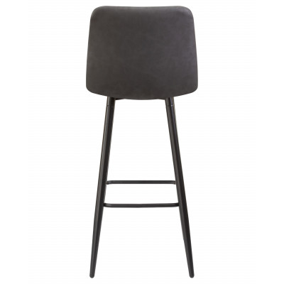 Набор 2 шт Стул барный DOBRIN NICOLE (черные матовые ножки, серая антрацитовая винтажная экокожа (RU-08)) - купить в Екатеринбурге, в наличии