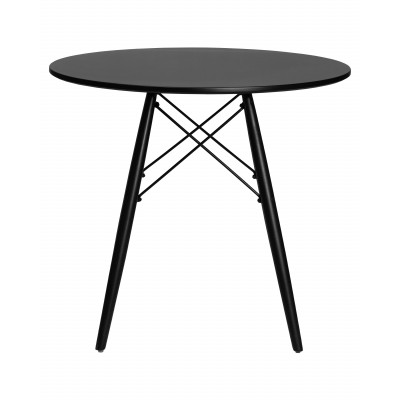 Стол обеденный DOBRIN CHELSEA`80 BLACK (столешница черная, основание черное)