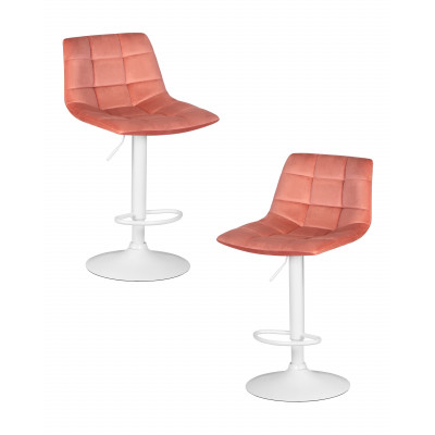 Набор 2 шт Стул барный DOBRIN TAILOR WHITE (пудрово-розовый велюр (MJ9-32)) - купить в Екатеринбурге, в наличии