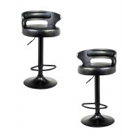 Набор 2 шт Стул барный DOBRIN FRED BLACK (чёрное дерево, чёрный)