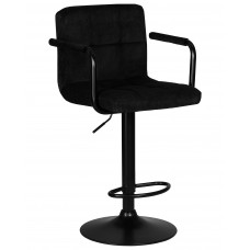Стул барный DOBRIN KRUGER ARM BLACK (черный вельвет (LAR-E2041-52))