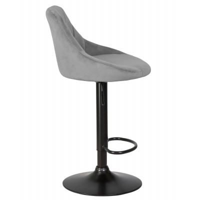 Набор 2 шт Стул барный DOBRIN LOGAN BLACK (серый велюр (MJ9-75))