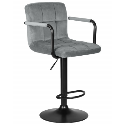 Набор 2 шт Стул барный DOBRIN KRUGER ARM BLACK (серый велюр (MJ9-75)) - купить в Екатеринбурге, в наличии