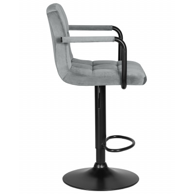 Набор 2 шт Стул барный DOBRIN KRUGER ARM BLACK (серый велюр (MJ9-75)) - купить в Екатеринбурге, в наличии