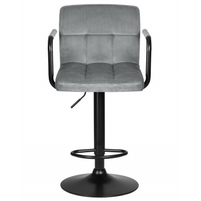 Набор 2 шт Стул барный DOBRIN KRUGER ARM BLACK (серый велюр (MJ9-75)) - купить в Екатеринбурге, в наличии