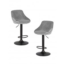 Набор 2 шт Стул барный DOBRIN LOGAN BLACK (серый велюр (MJ9-75))