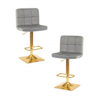 Набор 2 шт Стул барный DOBRIN GOLDIE (серый велюр (MJ9-75))