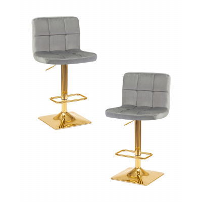 Набор 2 шт Стул барный DOBRIN GOLDIE (серый велюр (MJ9-75))