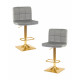 Набор 2 шт Стул барный DOBRIN GOLDIE (серый велюр (MJ9-75))