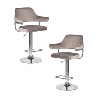 Набор 2 шт Стул барный DOBRIN CHARLY (серый велюр (MJ9-75))