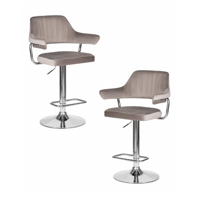 Набор 2 шт Стул барный DOBRIN CHARLY (серый велюр (MJ9-75))