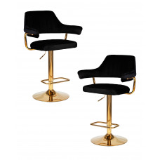 Набор 2 шт Стул барный DOBRIN CHARLY GOLD (черный велюр (MJ9-101))