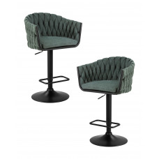 Набор 2 шт Стул барный DOBRIN LEON (зеленая ткань (LAR 275-23))