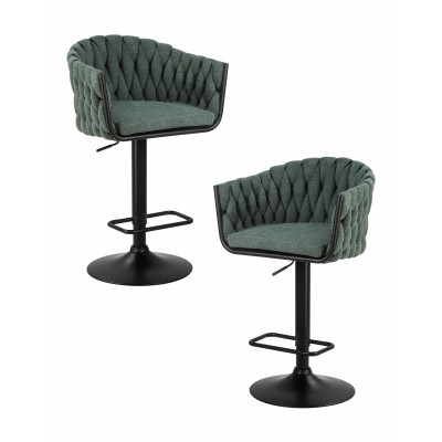 Набор 2 шт Стул барный DOBRIN LEON (зеленая ткань (LAR 275-23)) - купить в Екатеринбурге, в наличии
