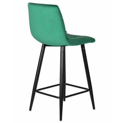 Набор 2 шт Стул полубарный DOBRIN OLIVIA (черные матовые ножки, зелёный велюр (108-64))