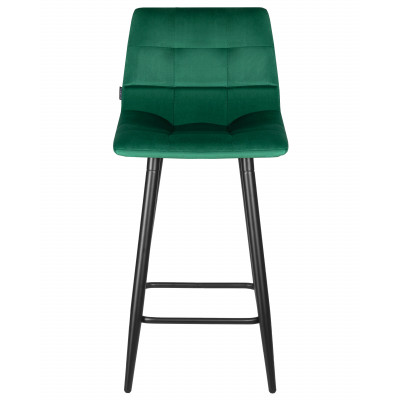 Набор 2 шт Стул полубарный DOBRIN OLIVIA (черные матовые ножки, зелёный велюр (108-64))