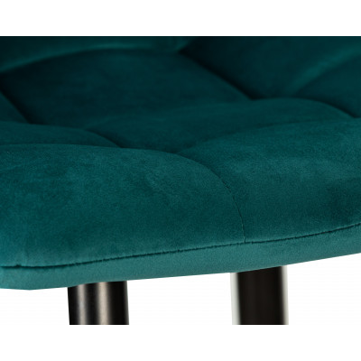 Набор 2 шт Стул барный DOBRIN NICOLE (черные матовые ножки, морской волны велюр (108-119)) - купить в Екатеринбурге, в наличии