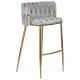 Стул барный DOBRIN EMMA GOLD (светло-серый велюр (135-37))