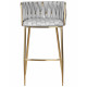 Стул барный DOBRIN EMMA GOLD (светло-серый велюр (135-37))