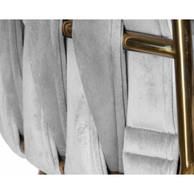 Стул барный DOBRIN EMMA GOLD (светло-серый велюр (135-37))