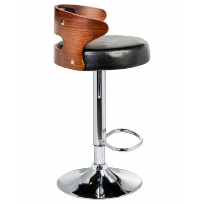 Стул барный DOBRIN FRED (коричневое дерево, чёрный) - купить в Екатеринбурге, в наличии