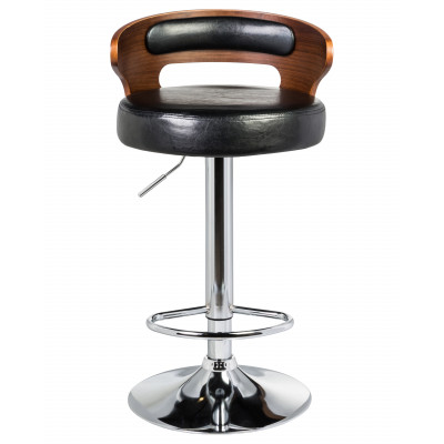 Стул барный DOBRIN FRED (коричневое дерево, чёрный) - купить в Екатеринбурге, в наличии