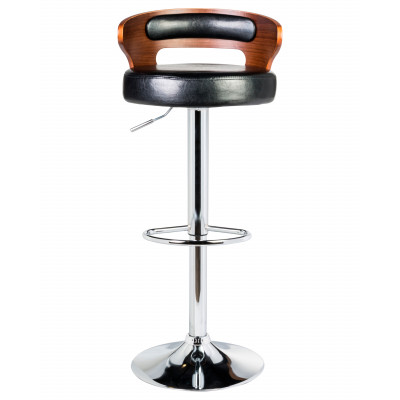 Стул барный DOBRIN FRED (коричневое дерево, чёрный) - купить в Екатеринбурге, в наличии