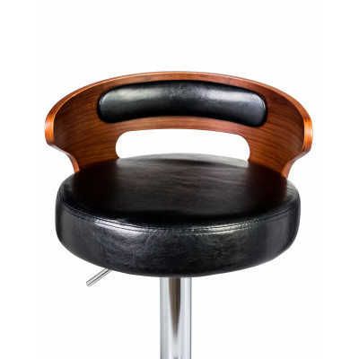 Стул барный DOBRIN FRED (коричневое дерево, чёрный) - купить в Екатеринбурге, в наличии