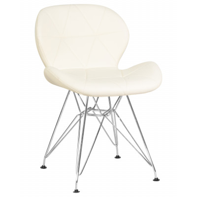 Стул обеденный DOBRIN BUTTERFLY CHROME (ножки хром, цвет кремовый) - купить в Екатеринбурге, в наличии