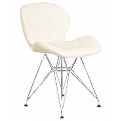 Стул обеденный DOBRIN BUTTERFLY CHROME (ножки хром, цвет кремовый) - купить в Екатеринбурге, в наличии
