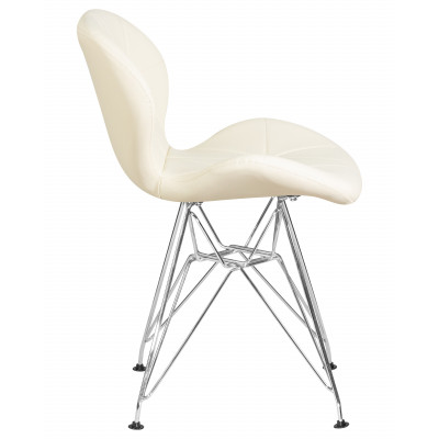 Стул обеденный DOBRIN BUTTERFLY CHROME (ножки хром, цвет кремовый) - купить в Екатеринбурге, в наличии