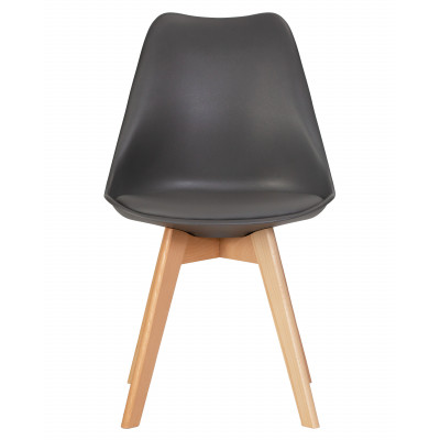 Стул обеденный DOBRIN JERRY SOFT (ножки светлый бук, цвет сиденья темно-серый (G-04)) - купить в Екатеринбурге, в наличии