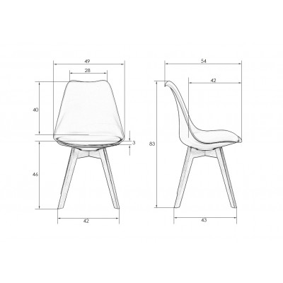 Стул обеденный DOBRIN JERRY SOFT (ножки светлый бук, цвет сиденья темно-серый (G-04)) - купить в Екатеринбурге, в наличии