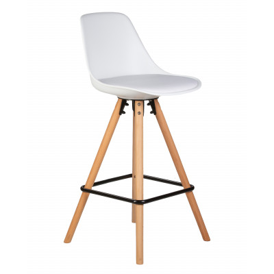 Стул полубарный DOBRIN RONNI (ножки светлый бук, белый (ZL-W-02))