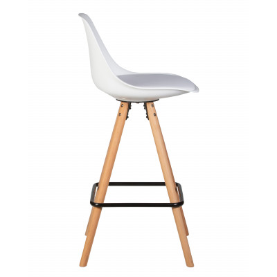 Стул полубарный DOBRIN RONNI (ножки светлый бук, белый (ZL-W-02))