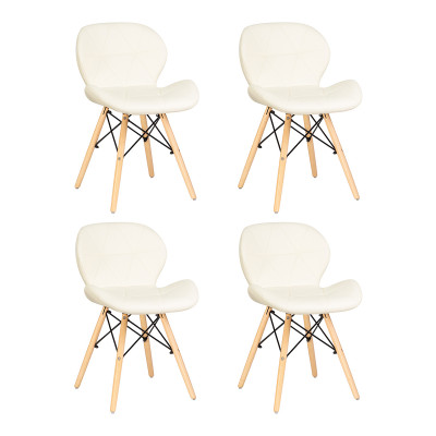 Набор 4 шт Стул обеденный DOBRIN BUTTERFLY (ножки светлый бук, цвет сиденья кремовый)