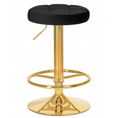 Табурет барный DOBRIN BRUNO GOLD (черный велюр (MJ9-101)) - купить в Екатеринбурге, в наличии
