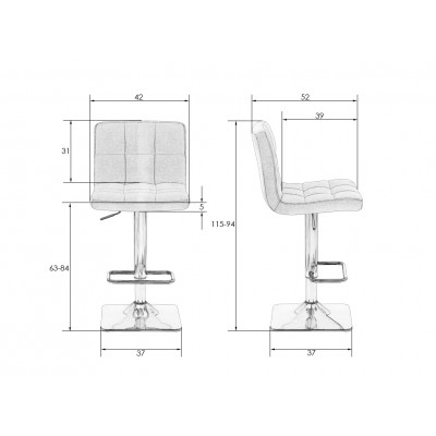 Набор 2 шт Стул барный DOBRIN GOLDIE (синий велюр (MJ9-117))