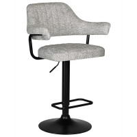 Стул барный DOBRIN CHARLY BLACK (светло-серый твид (LEO04))