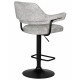 Стул барный DOBRIN CHARLY BLACK (светло-серый твид (LEO04))